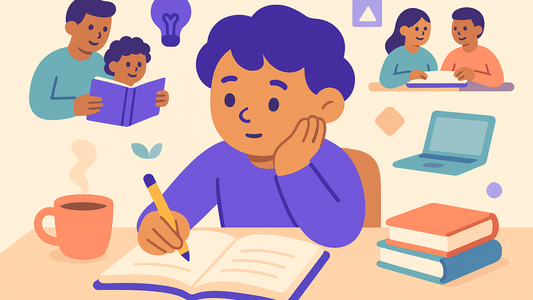 Parent helping child write persuasive essay for NAPLAN assessment