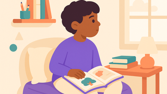 Student focused on reading comprehension during test