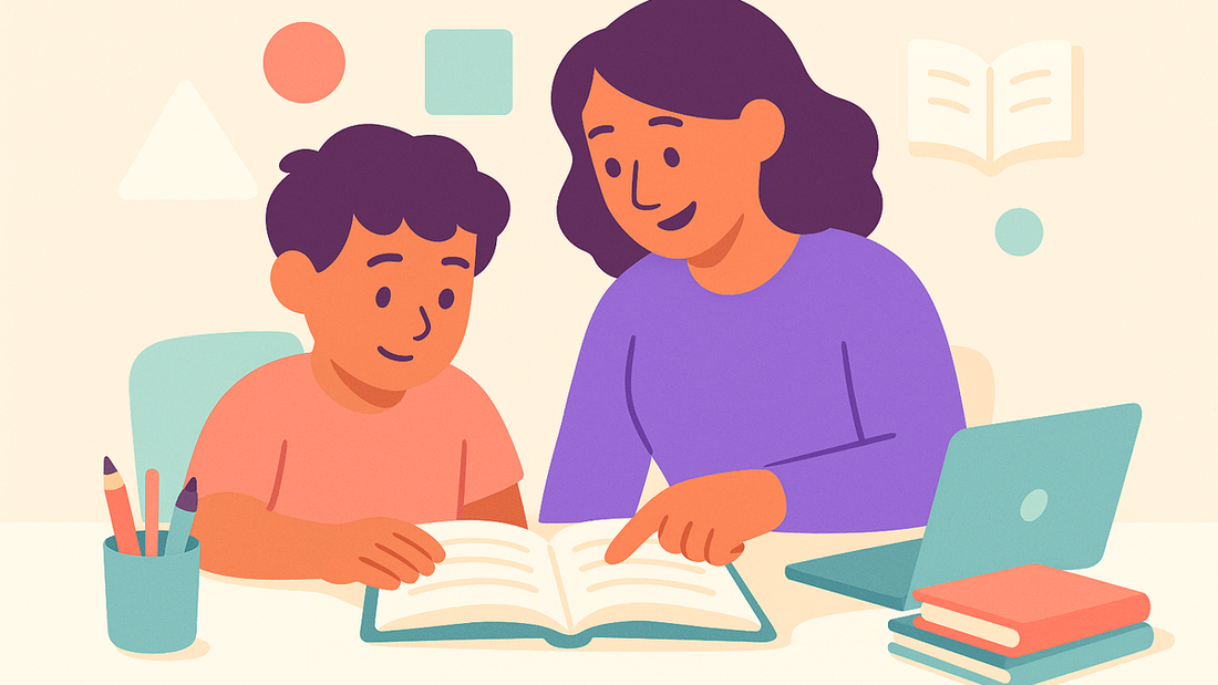 Student receiving one-on-one tutoring support for reading and maths