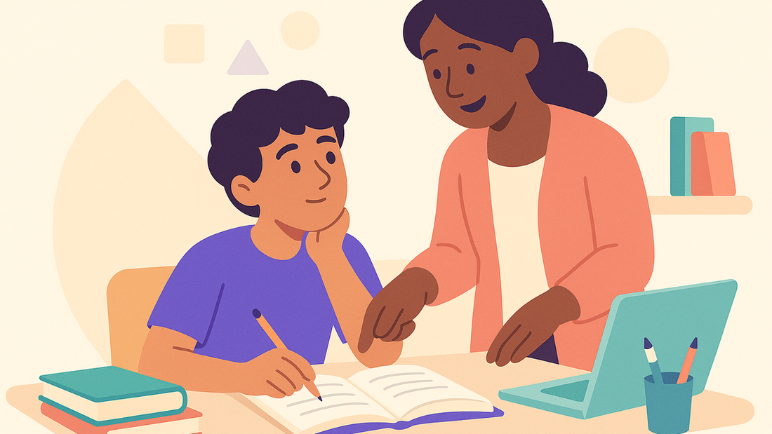 Parent and teenager discussing NAPLAN test preparation at home