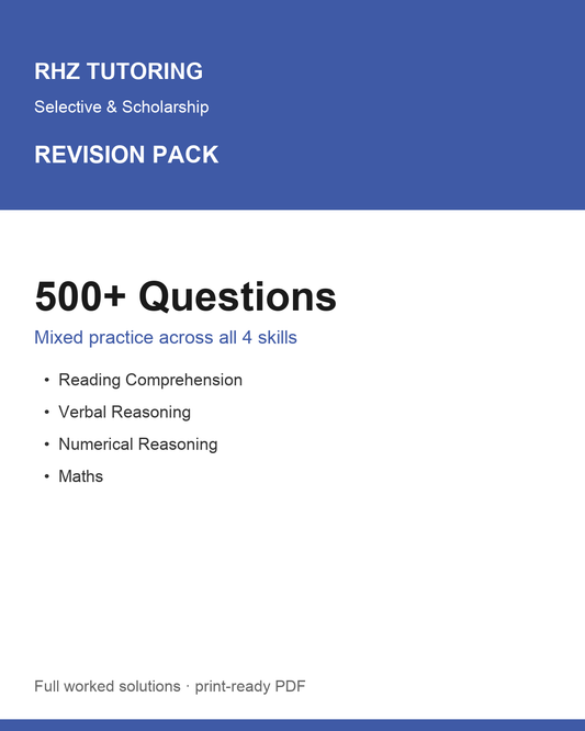 Selective Revision Pack — 500+ Questions (All 4 Skills, with Solutions)