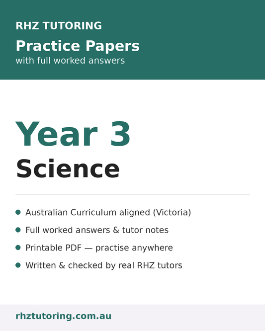 Year 3 Science Practice Papers (with Answers)