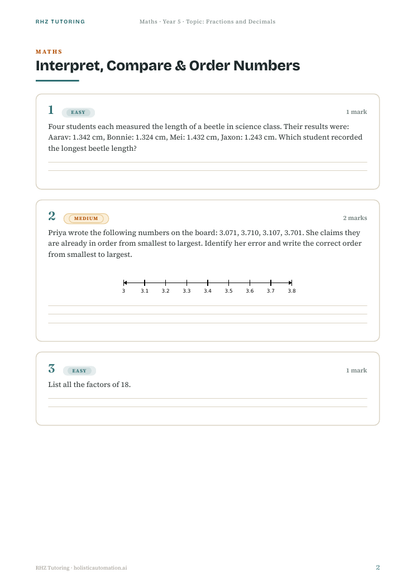Inside preview — Year 5 Maths practice questions